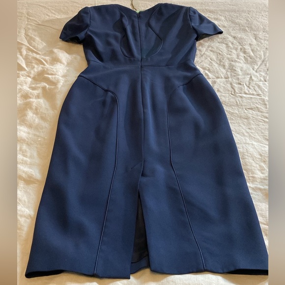 Alexander McQueen navy blue sheath dress deep V size IT40 - Picture 14 of 16